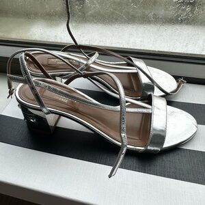 Aquazzura Silver Strappy Women's Sandals 6.5 (36.5)